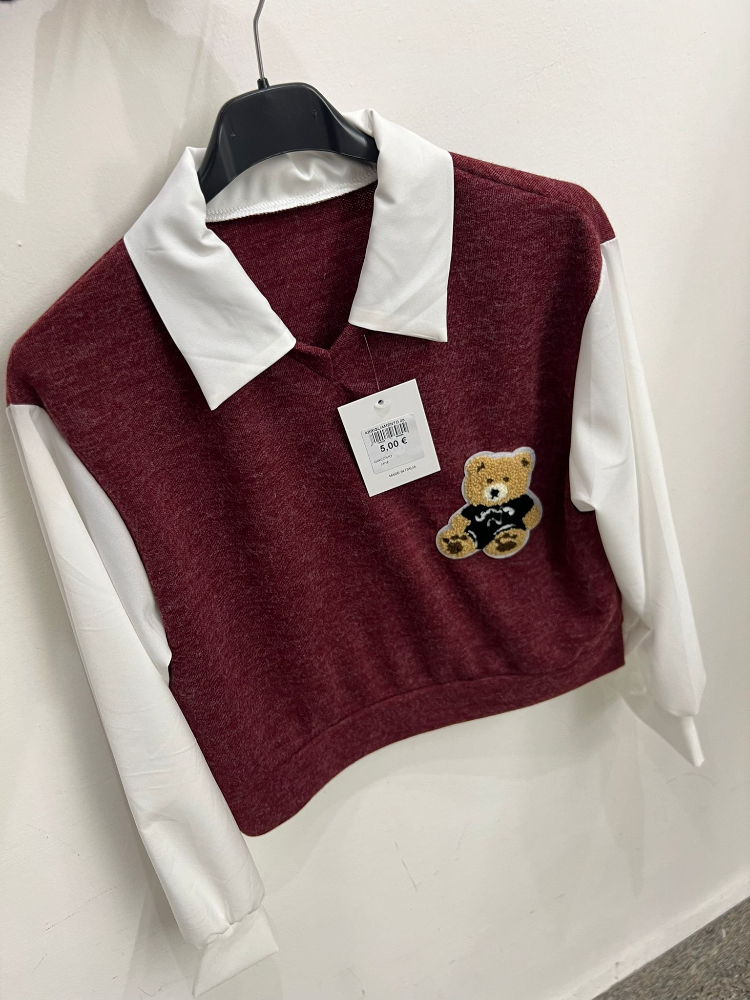 Maglioncino camicia teddy